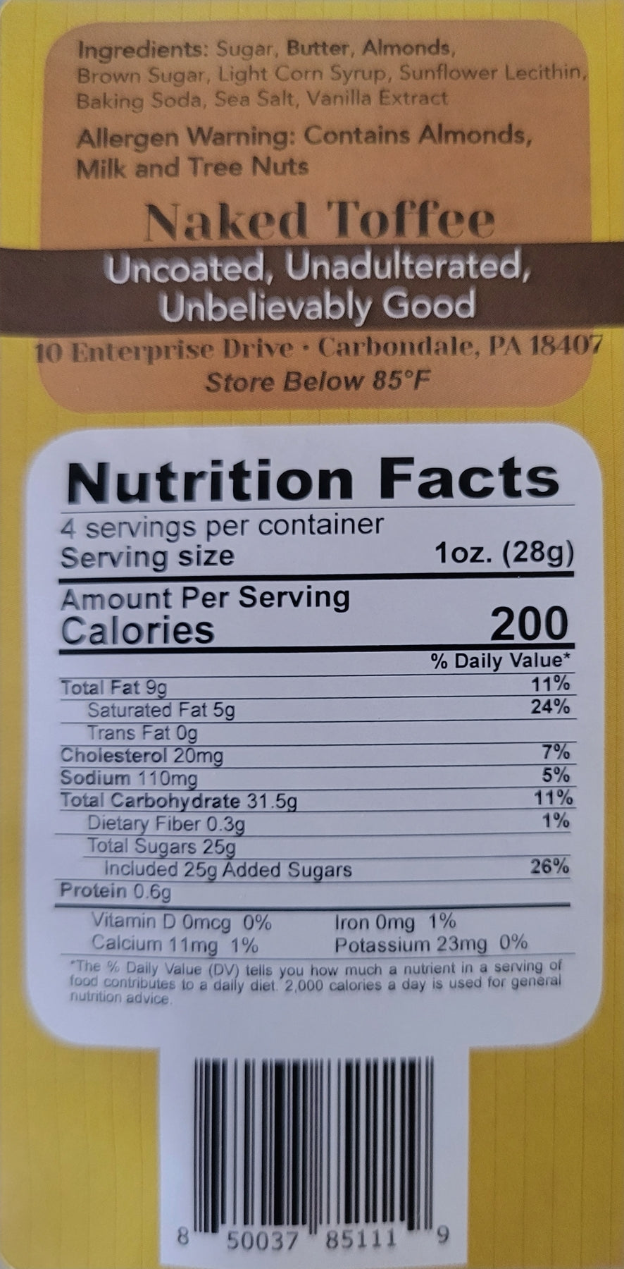 English Toffee - 1/4 Pound