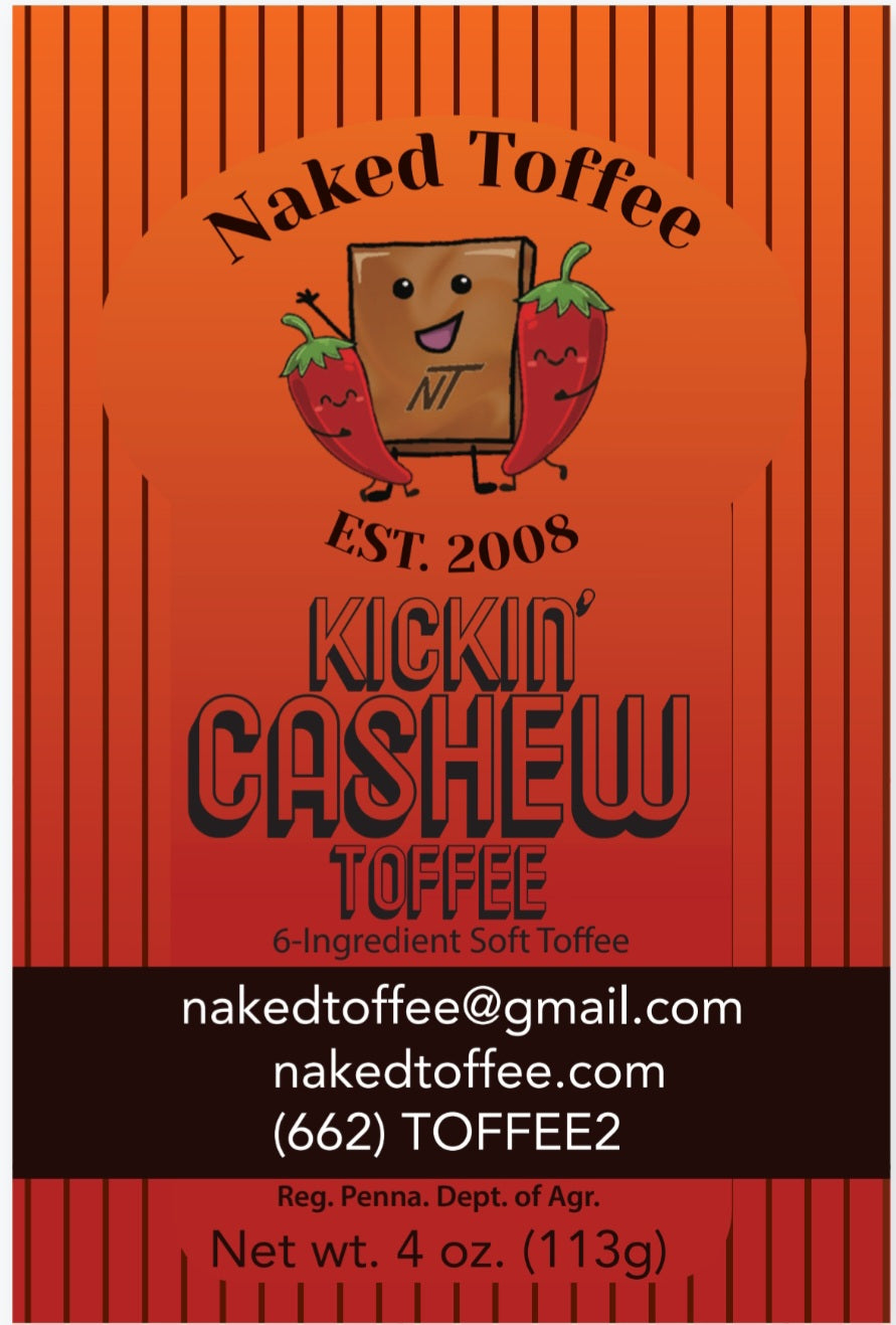 Kickin' Cashew Toffee - 1/4 pound