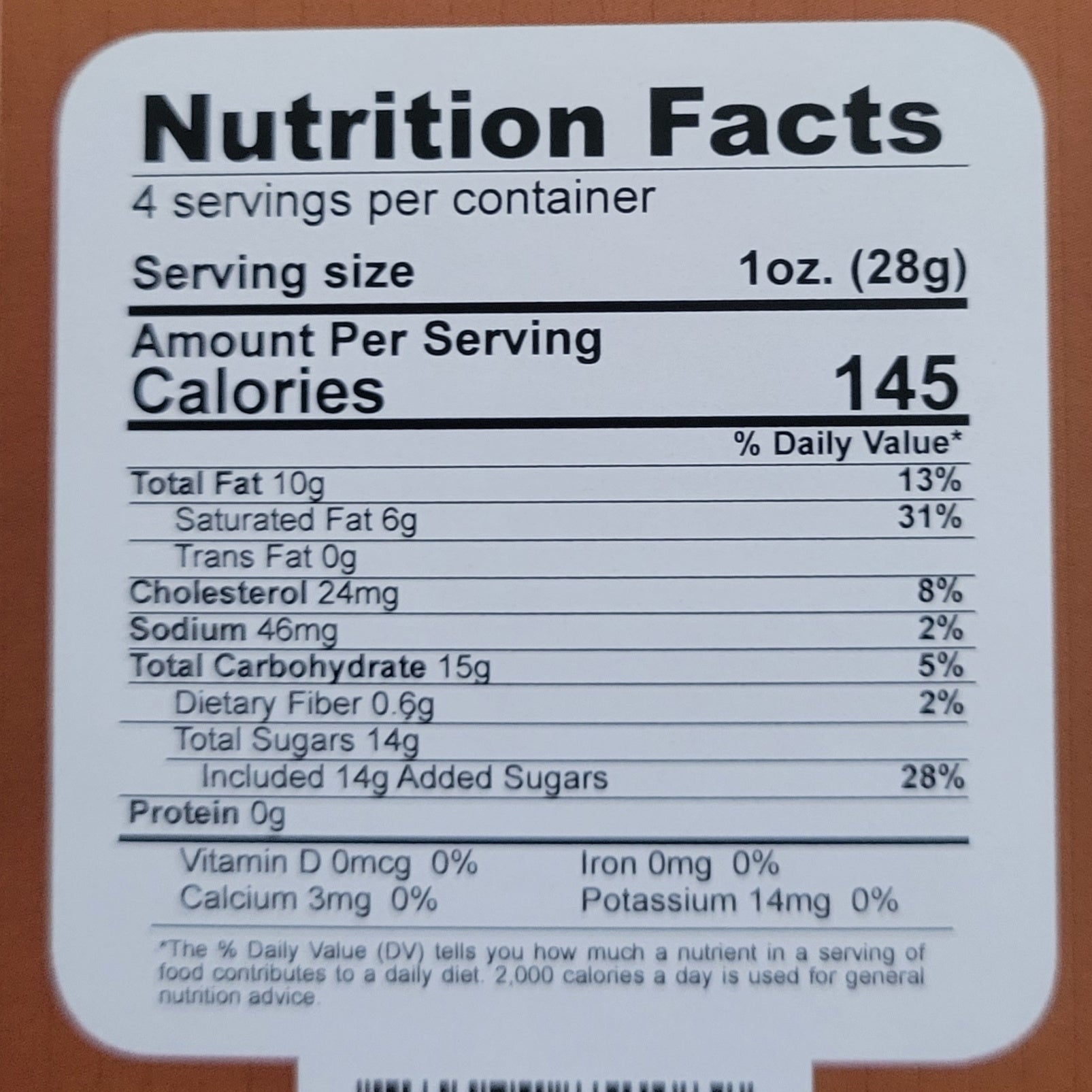 Handmade Naked Toffee Mocha Flavor Nutrition Facts